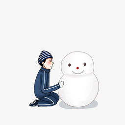大雪二十四节气冬天冬季堆雪人卡通男孩人物图片素材其他格式下载动漫人物大全