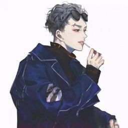 动漫男生头像抽烟系列