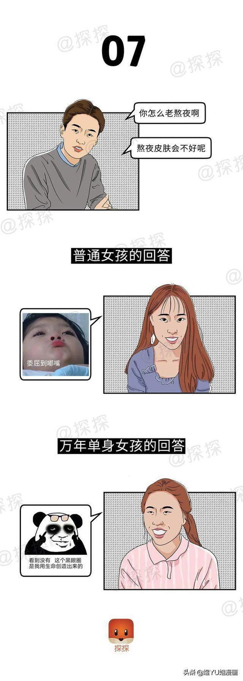 漫画万年单身女孩的表情包,让人忍俊不禁