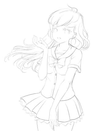 一步一步画动漫美女