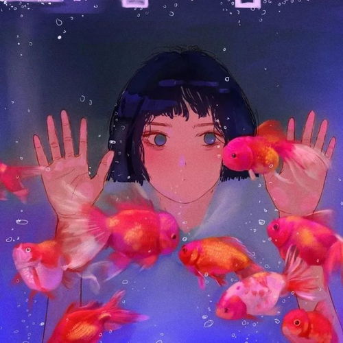 插画意境情侣头像砰砰在左边,你在砰砰里