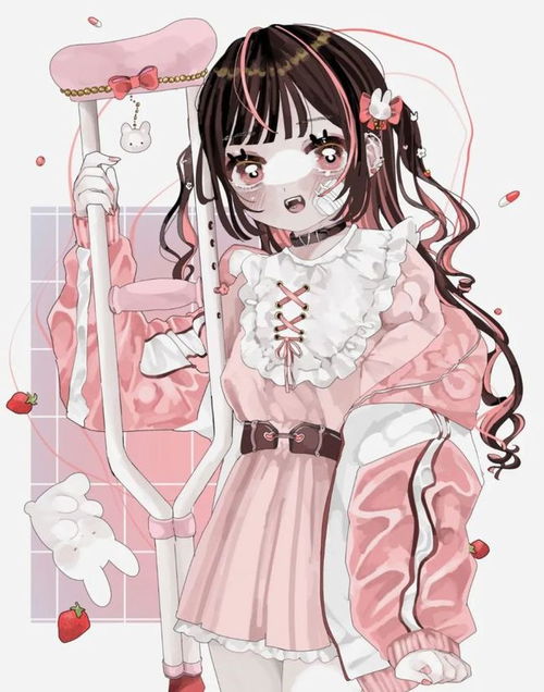 粉色系糖果一样二次元甜蜜动漫少女画风敲可爱的