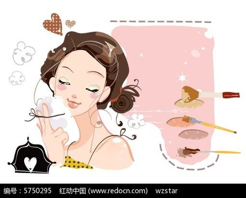 化妆卡通女孩插画eps素材免费下载红动网