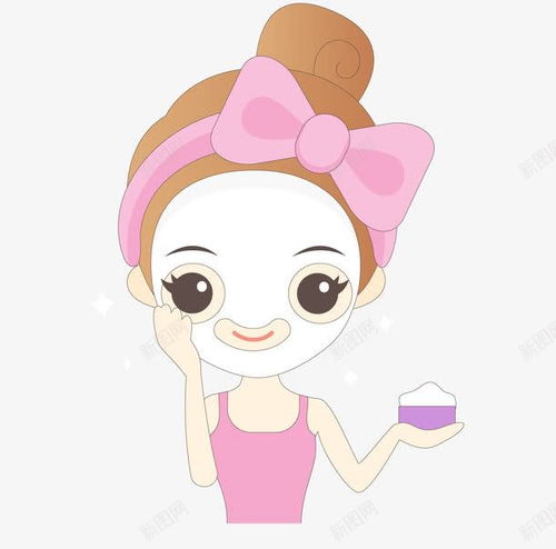 卡通手绘抹面膜的女孩元素免抠png设计图片免费下载页面网页平面电商创意素材面膜美女素材