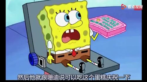 经典喜剧动画,海绵宝宝为珊迪准备生日蛋糕,不料一起去月球旅行