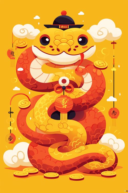 蛇年蛇生肖卡通插画摄影图下载至来源处
