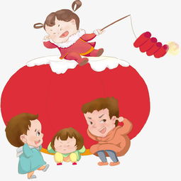 手绘卡通放鞭炮的小女孩图片素材其他格式下载动漫人物大全