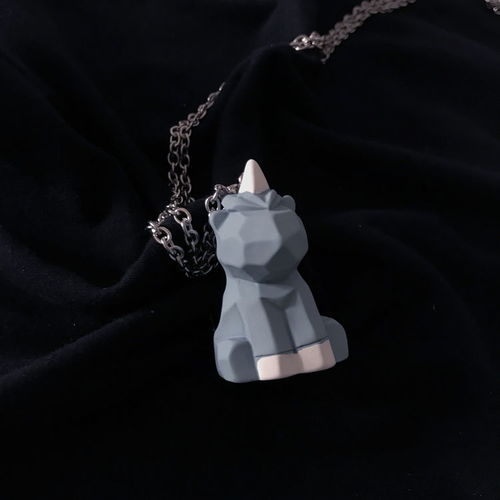 男女学生项链简约卡通情侣可爱动物熊猫独角兽几何立体毛衣链潮