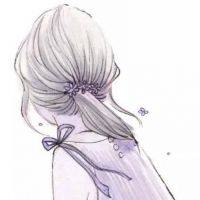 卡通背影头像女,清新卡通女生背影微信头像图片