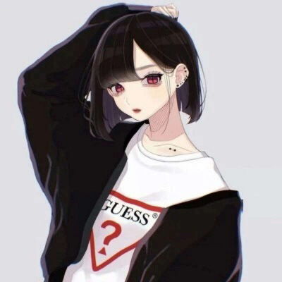 短发动漫头像女生高冷手绘帅气短发女生精致头像