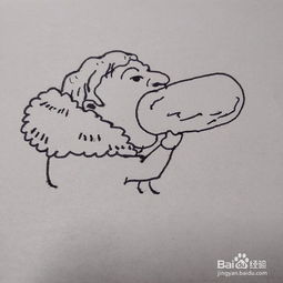 简笔画网红表情王思聪吃热狗怎么画