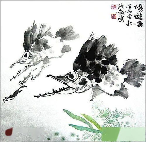 国画金鱼鳜鱼柳条鱼鲤鱼鲶鱼虾等鱼虾类的画法