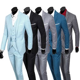 2016新款三件套商务休闲西服套装男士西装男修身韩版职业正装新郎结婚礼服套装