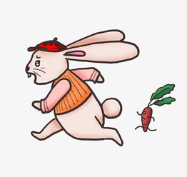 奔跑的粉色兔子插画图片素材其他格式下载动漫人物大全