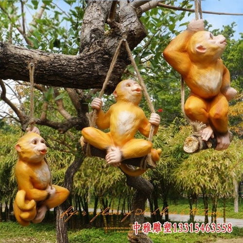 玻璃钢卡通猴子雕塑滨州树脂猴子雕塑加工厂中雅雕塑