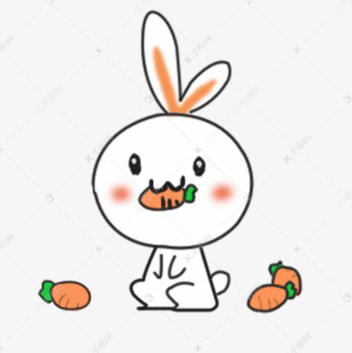 小兔子小动物兔子吃萝卜动漫素材图片免费下载千库网