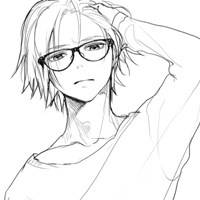 寻找素描的动漫男生头像