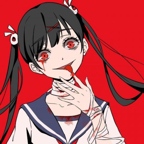 黑暗系动漫情侣头像丧系二次元血腥一对两张