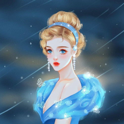 卡通婚纱照头像一对迪士尼公主