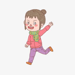 卡通手绘人物奔跑女孩图片素材其他格式下载动漫人物大全