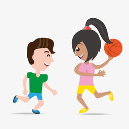 打篮球的男孩和女孩图片素材其他格式下载动漫人物大全