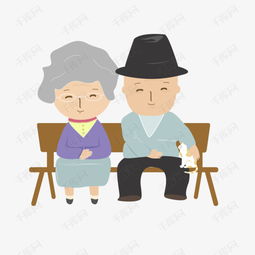 卡通爷爷奶奶带着一只猫散心素材图片免费下载高清psd千库网图片编号11227479