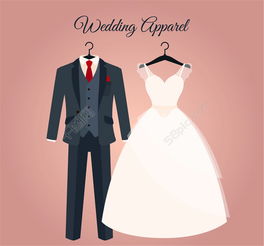 卡通婚礼西装和婚纱矢量素材矢量图免费下载ai格式编号26648281千图网
