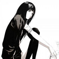女生黑白插画qq头像女生黑白插画