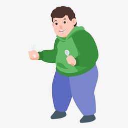 可爱卡通手绘开心胖胖的绿衣男孩图片素材其他格式下载动漫人物大全