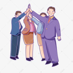 卡通人物穿西装的人团队合作素材图片免费下载千库网