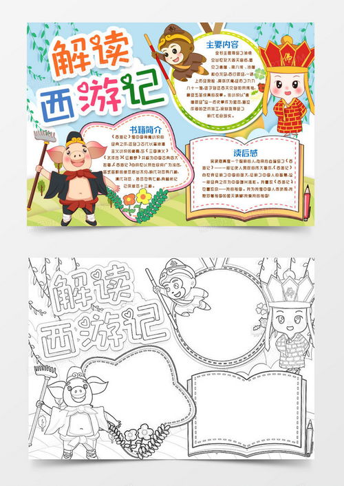 四大名著西游记阅读小报手抄报模版word模板下载熊猫办公