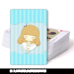 害羞美女卡通双面定制扑克牌