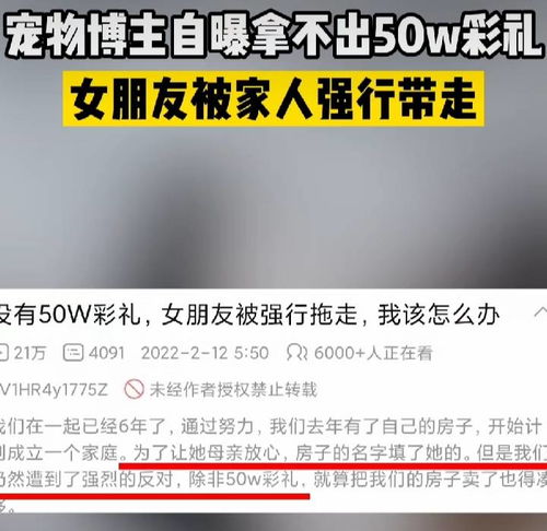 男子因拿不出50万彩礼,其女友被家人强行带走,自己也被殴打倒地