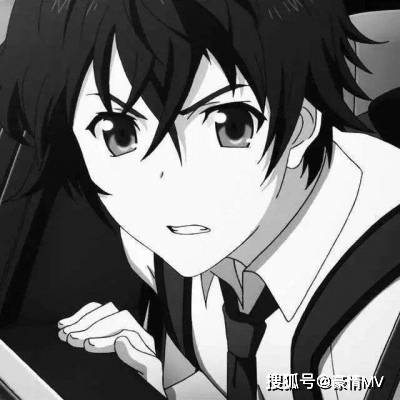 黑白动漫男生头像2021二次元男生黑白头像图片