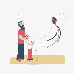 父亲和儿子在放风筝图片素材其他格式下载动漫人物大全