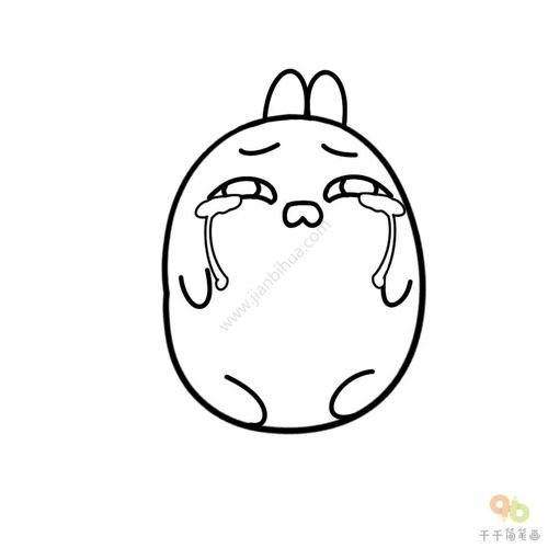 土豆兔表情包简笔画步骤图