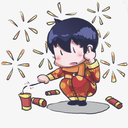 庆祝节日放鞭炮卡通人物插画图片素材其他格式下载动漫人物大全
