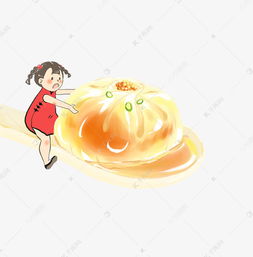 美食与可爱少女卡通主题插画灌汤包素材图片免费下载千库网