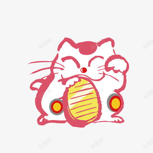 卡通手绘可爱的招财猫页面网页平面电商创意素材招财素材