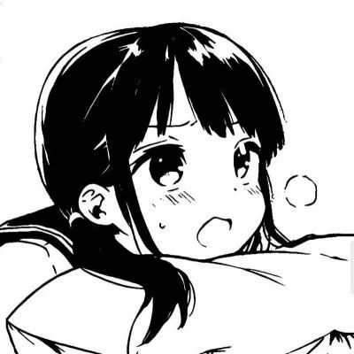 动漫头像黑白漫画风的可爱女头