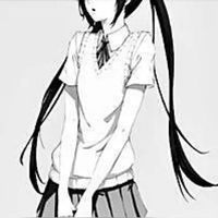 二次元半身头像女二次元女生黑白半身头像图片