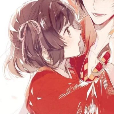 红色头像女生卡通情头