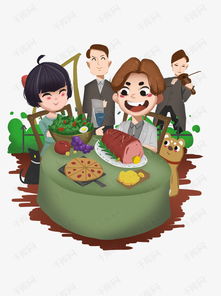卡通动漫美食人物享受美食装饰元素素材图片免费下载高清psd千库网图片编号11666909