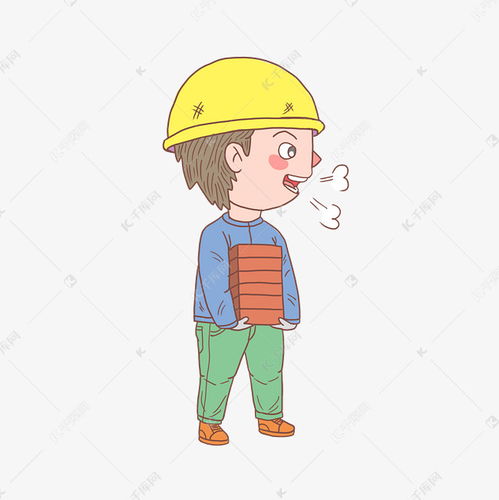 卡通手绘人物建筑工人搬砖素材图片免费下载千库网