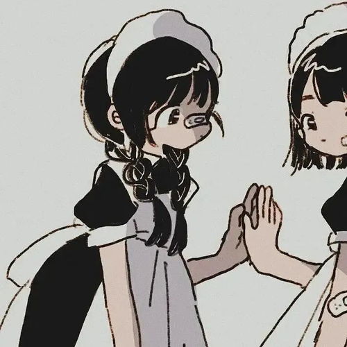 闺蜜头像可爱唯美2人姐妹头像手绘卡通