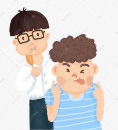卡通手绘吐舌头的小胖子素材图片免费下载千库网