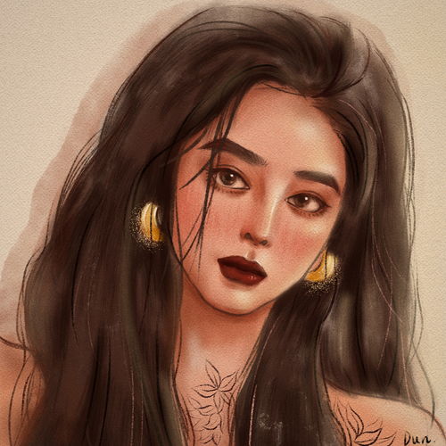 手绘女生头像