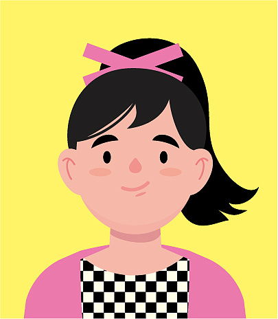 扁平化ai插画人物头像mydaughter