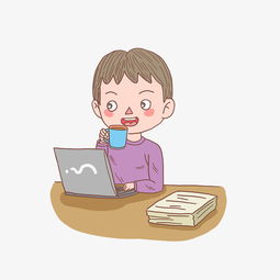 卡通手绘人物工作中男文员图片素材其他格式下载动漫人物大全