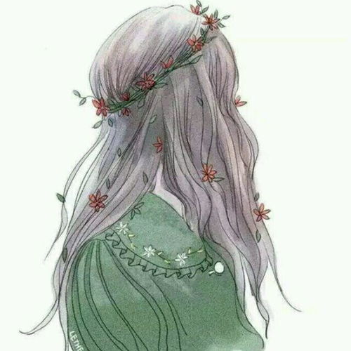 简约卡通头像女生背影背影
